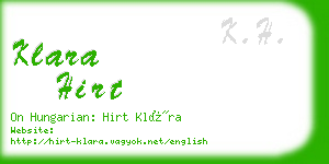 klara hirt business card